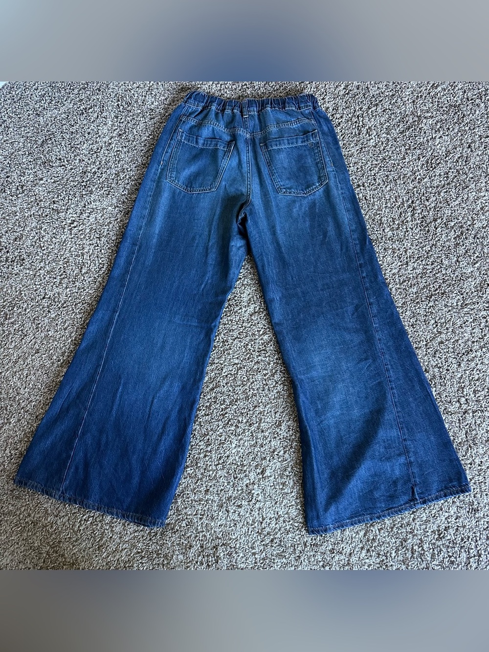 PILCRO Wide-Leg Drawstring Denim Jeans - Blue - Picture 7 of 10